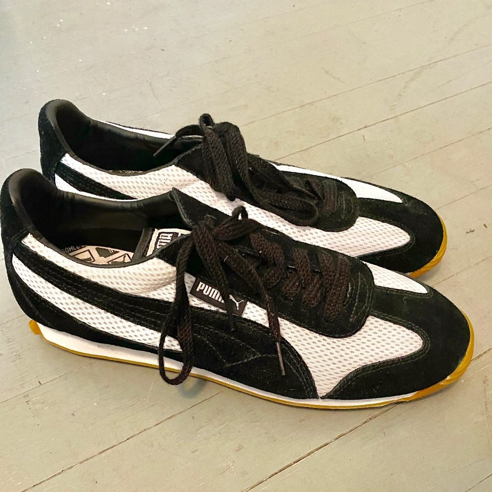 PUMA Mens Anjan 341789 04 Running Shoes SZ 10 Black and White